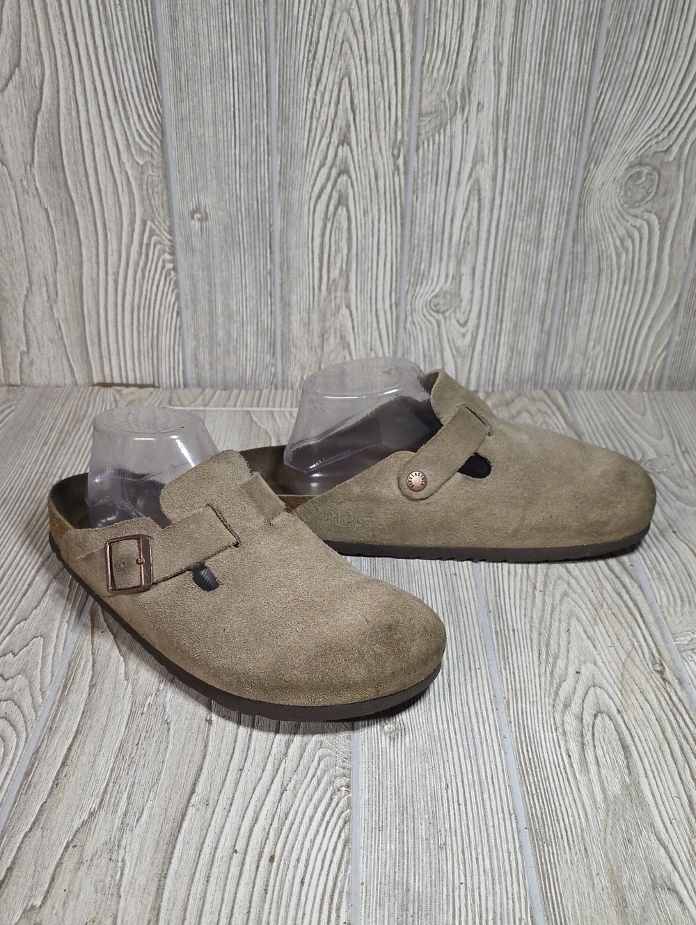 Birkenstock Boston Taupe Suede Clogs Womens Size 42 US Size 11